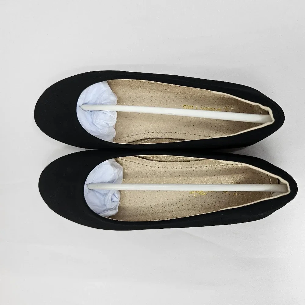 Dream Pairs Flats Shoes Kids Sz 2 Black Faux Nubuck Leather Dressy Casual